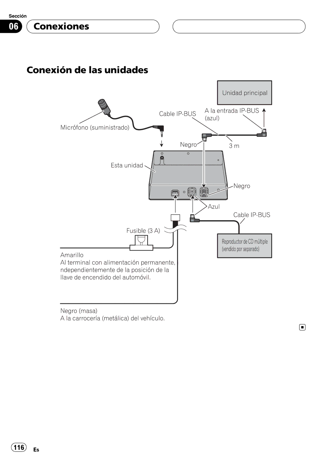 Pioneer CD-BTB200 owner manual Conexiones Conexión de las unidades 