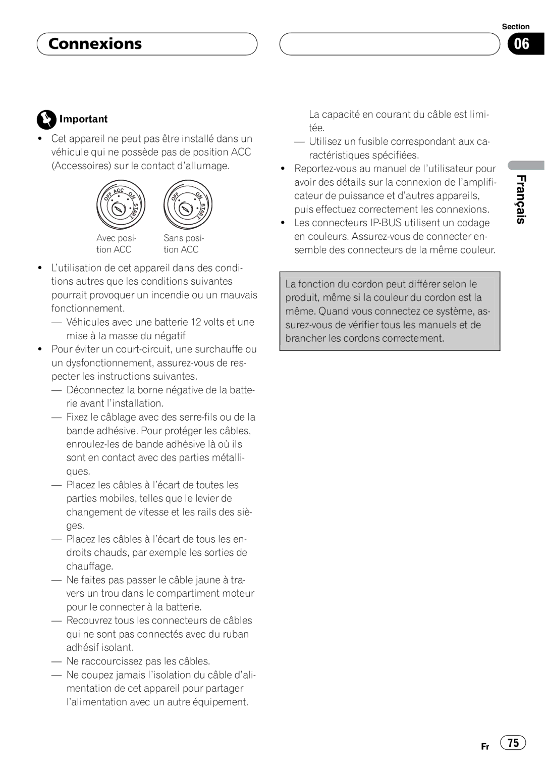 Pioneer CD-BTB200 owner manual Connexions 