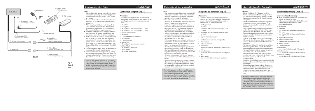 Pioneer CD-HF1 owner manual Connecting the Units, Conexión de las unidades, Anschließen der Einheiten 