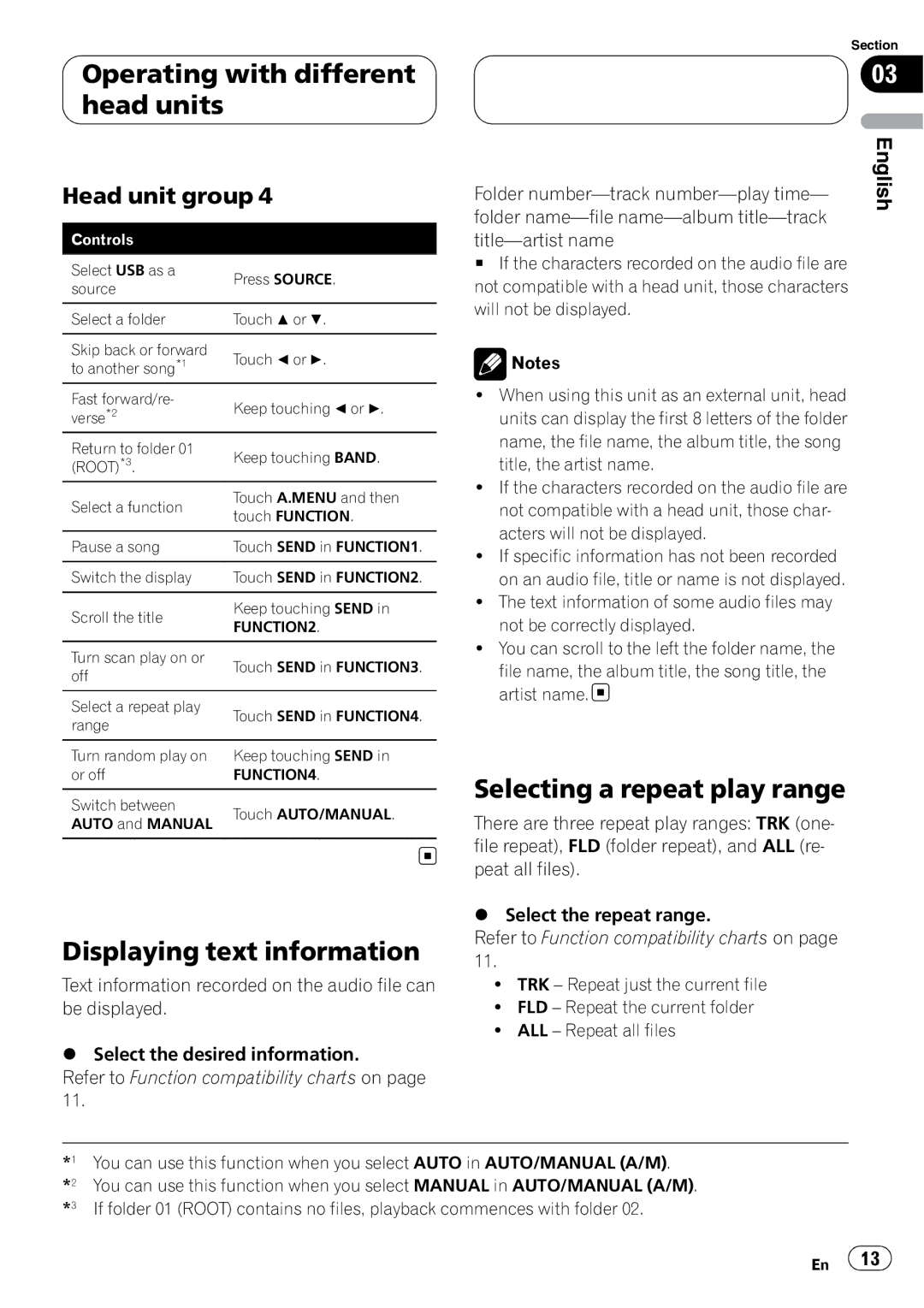 Pioneer CD-UB100 owner manual Displaying text information, FUNCTION2 