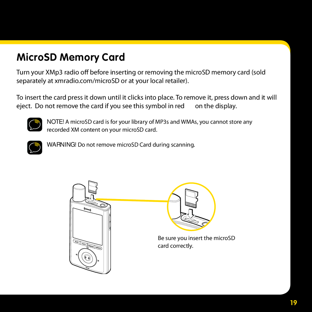Pioneer CD-XMHEAD1, CD-XMPCAR1, CD-XMHOME1, CD-XMCASE1 manual MicroSD Memory Card 