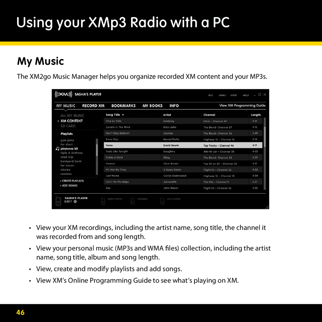 Pioneer CD-XMCASE1, CD-XMPCAR1, CD-XMHOME1, CD-XMHEAD1 manual My Music 