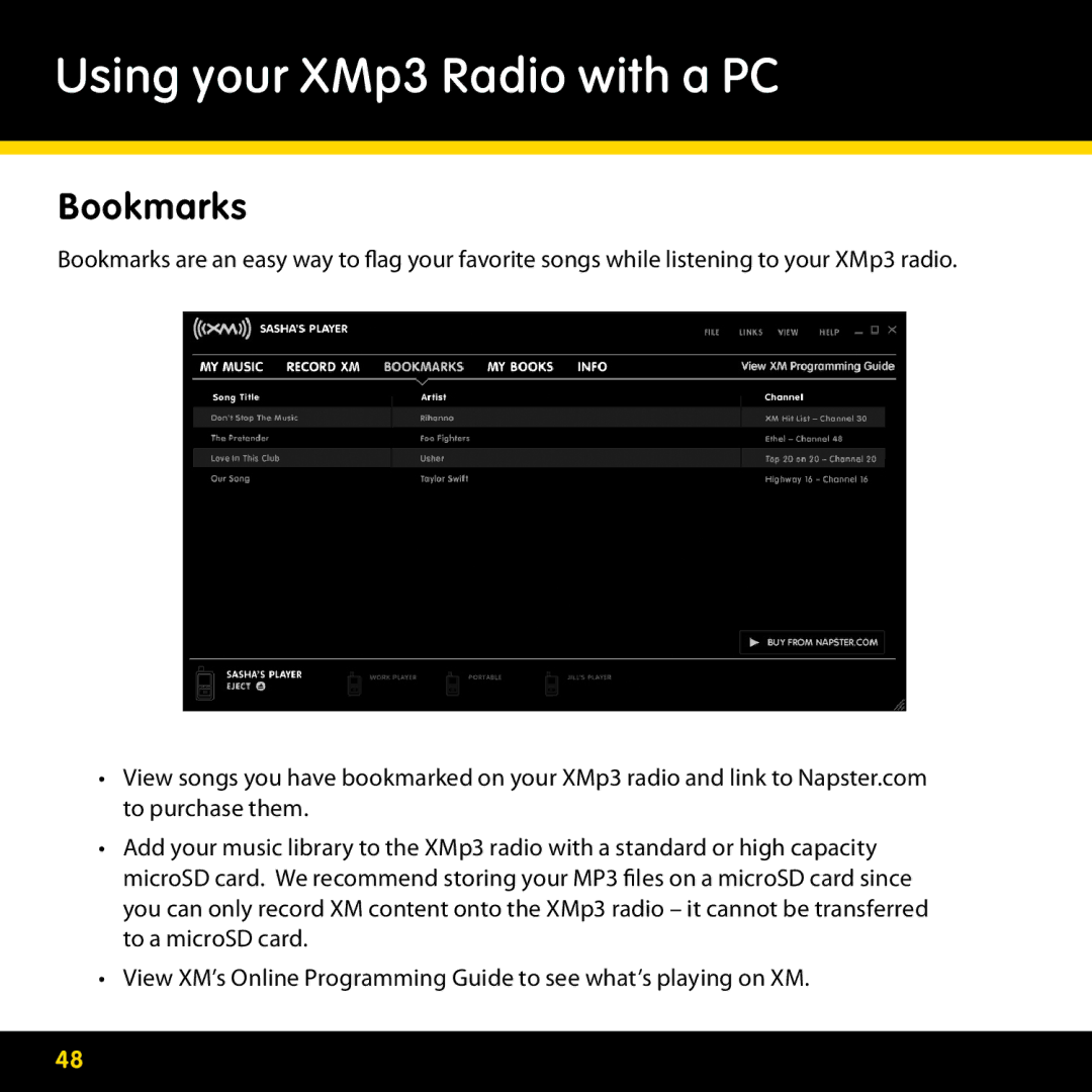 Pioneer CD-XMPCAR1, CD-XMHOME1, CD-XMCASE1, CD-XMHEAD1 manual Bookmarks 