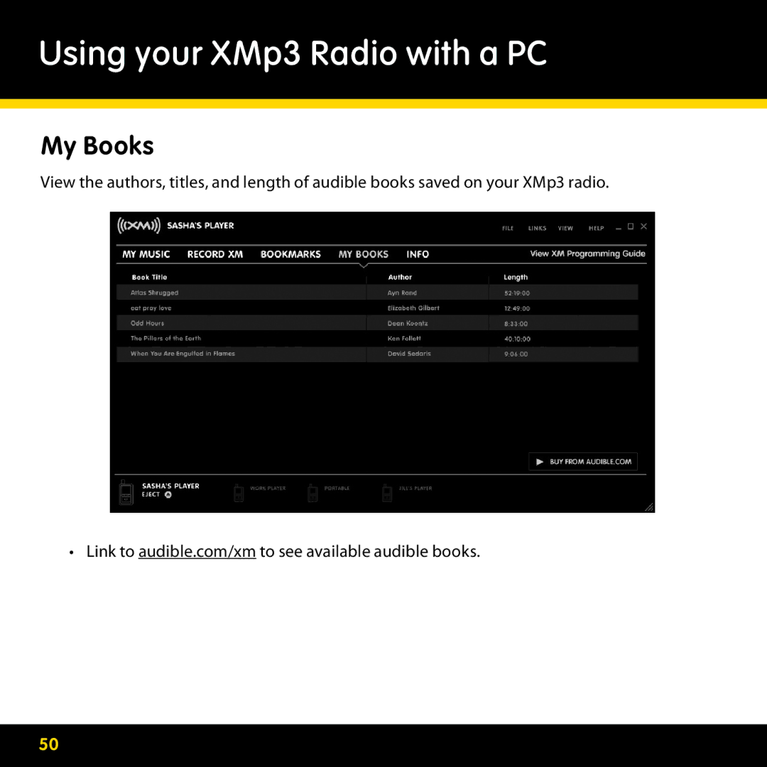 Pioneer CD-XMCASE1, CD-XMPCAR1, CD-XMHOME1, CD-XMHEAD1 manual My Books 