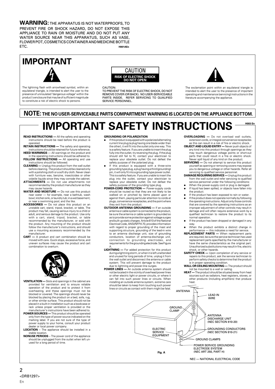 Pioneer CDJ-1000 operating instructions DRB1297 