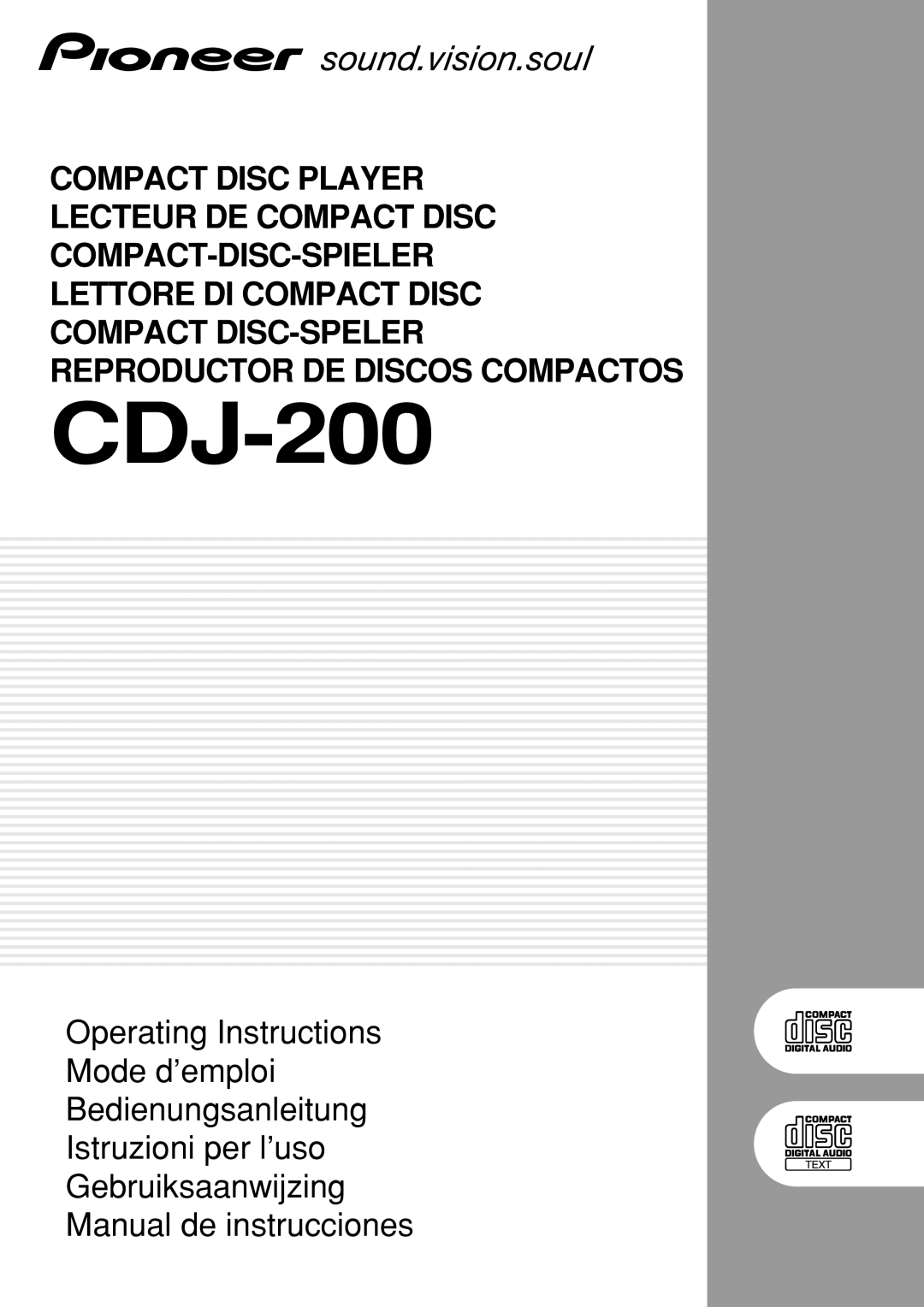 Pioneer CDJ-200 manual 