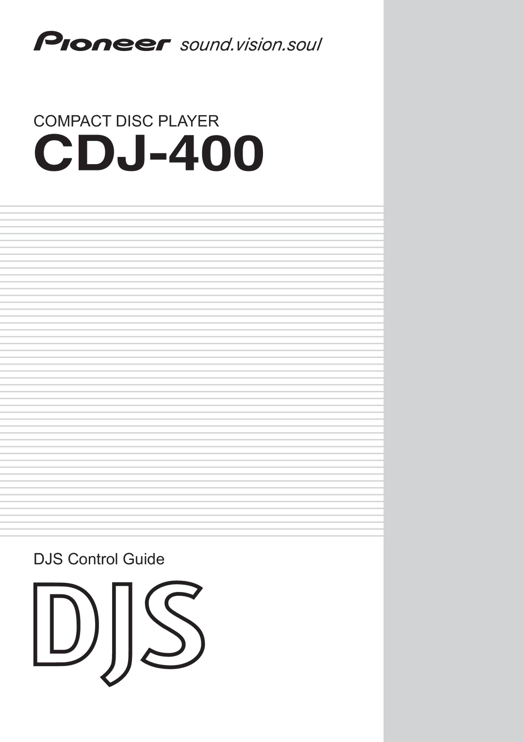 Pioneer CDJ-400 manual 