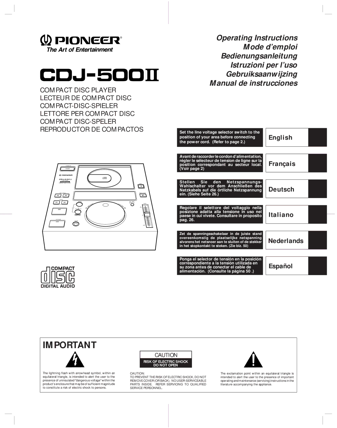 Pioneer CDJ-500II operating instructions English 