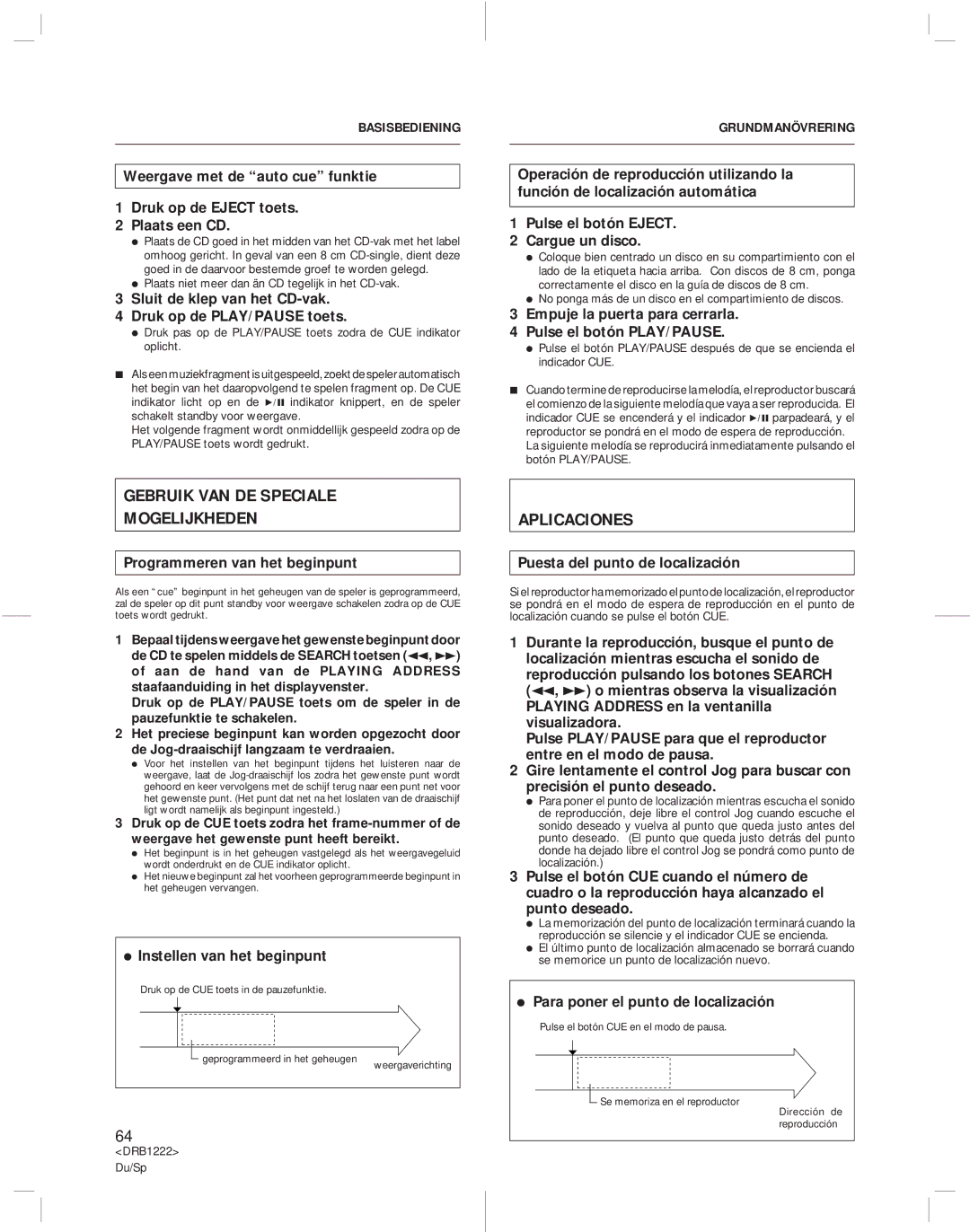 Pioneer CDJ-500II operating instructions Gebruik VAN DE Speciale Mogelijkheden, Aplicaciones 