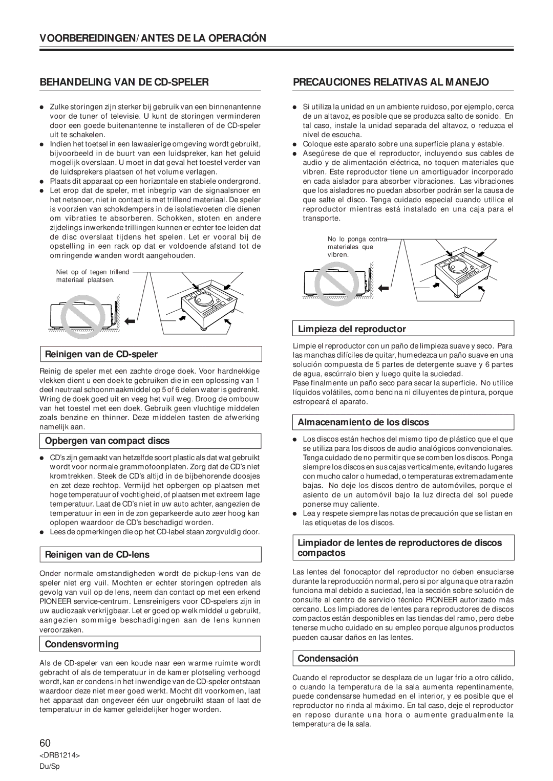 Pioneer CDJ-500S user service Precauciones Relativas AL Manejo 