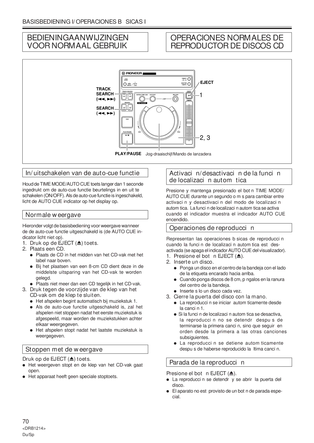 Pioneer CDJ-500S user service Bedieningaanwijzingen Voor Normaal Gebruik 