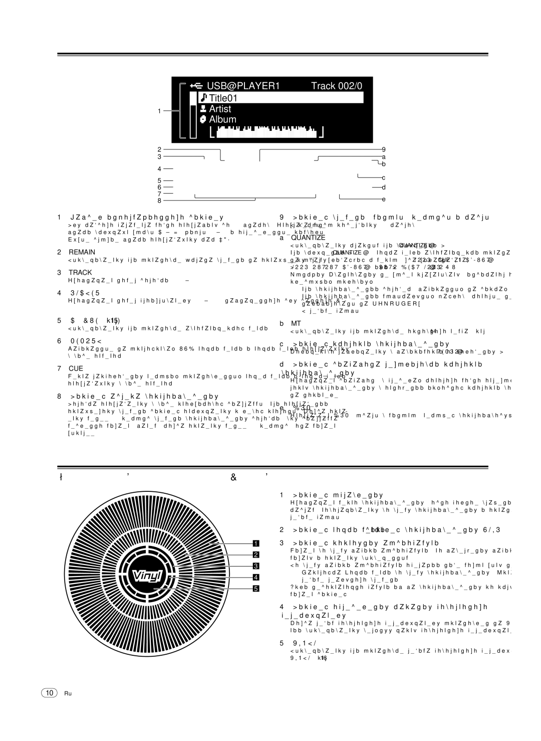 Pioneer CDJ-900, Multi Player operating instructions Дисплей основного блока, Раздел дисплея поворотного переключателя 