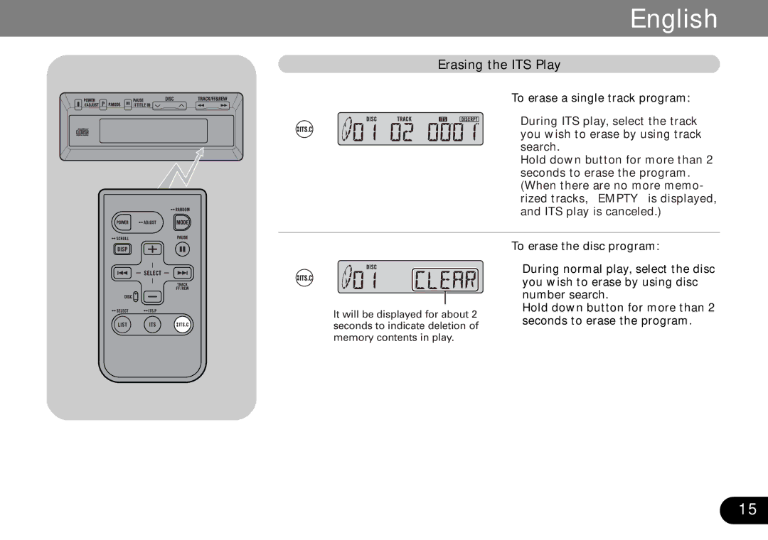 Pioneer CDX-FM687, CDX-FM1287 operation manual Erasing the ITS Play 