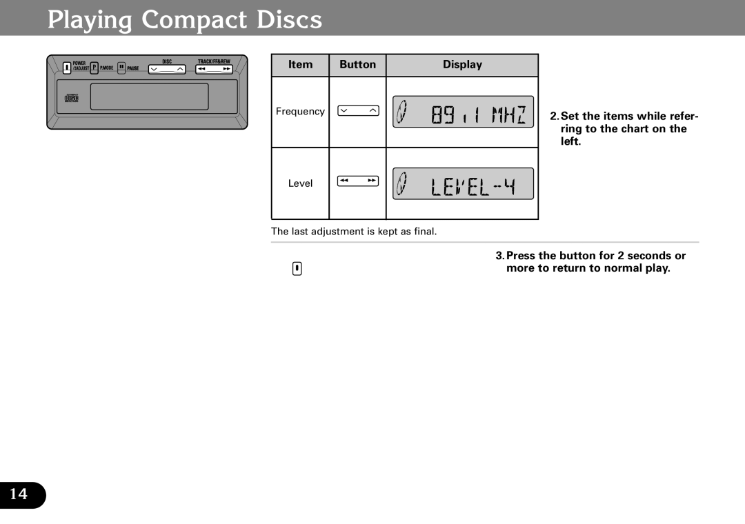 Pioneer CDX-FM673 operation manual Button Display 