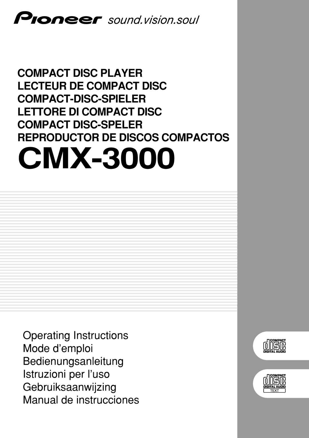 Pioneer CMX-3000 operating instructions 