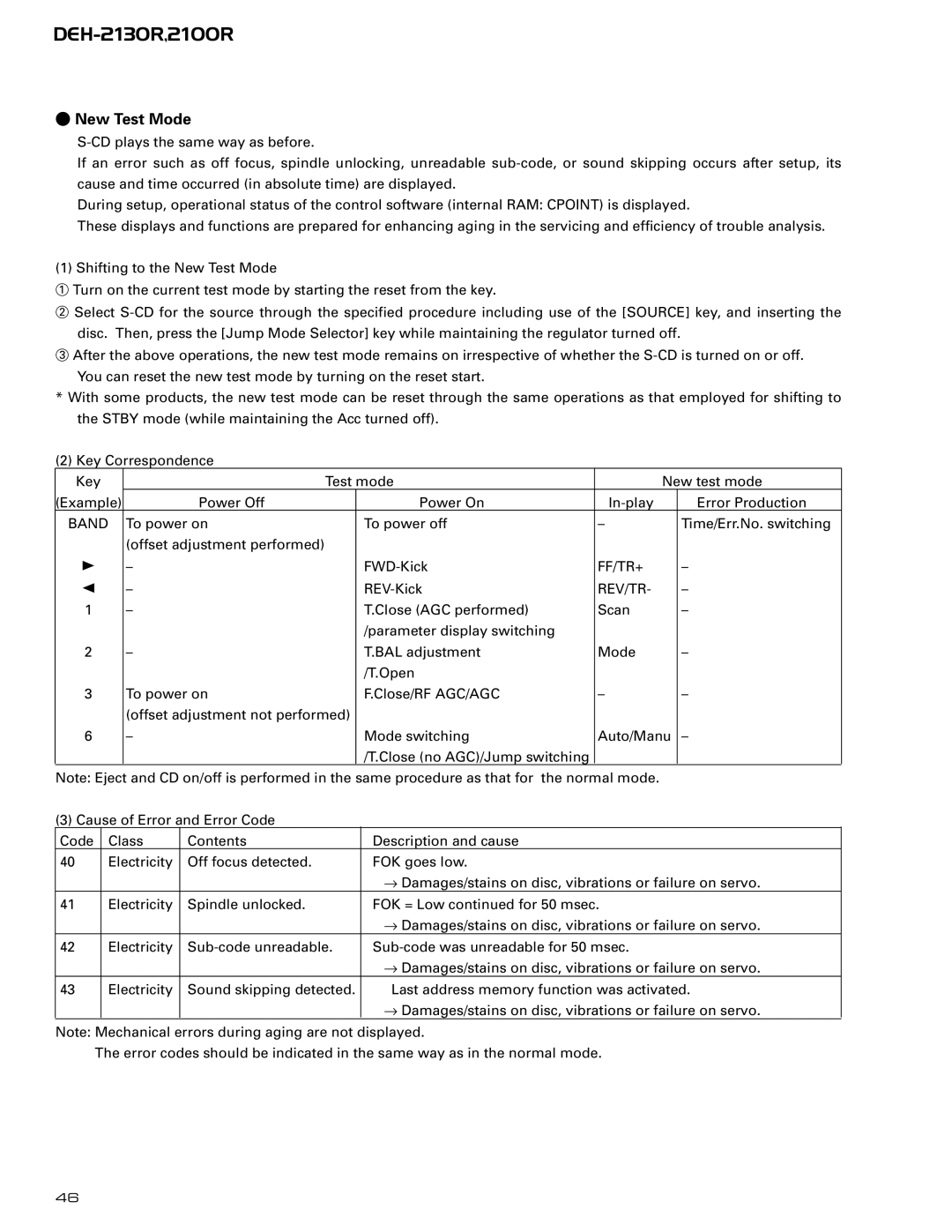 Pioneer CX-958 service manual New Test Mode, Band, Ff/Tr+, Rev/Tr 