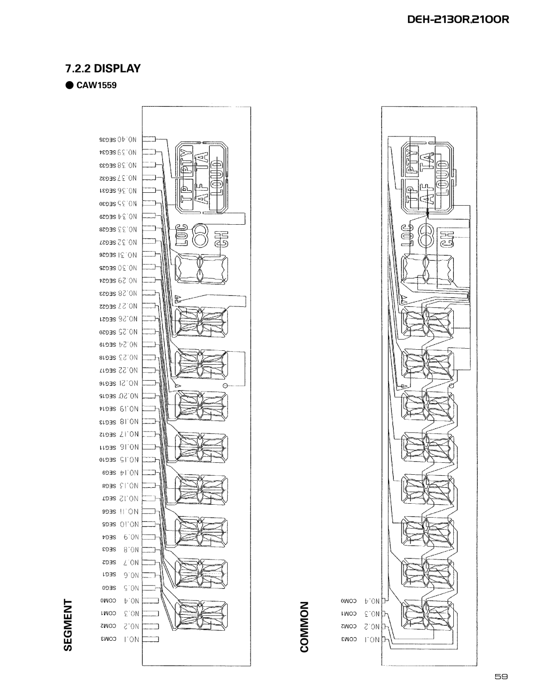 Pioneer CX-958 service manual Display, CAW1559 