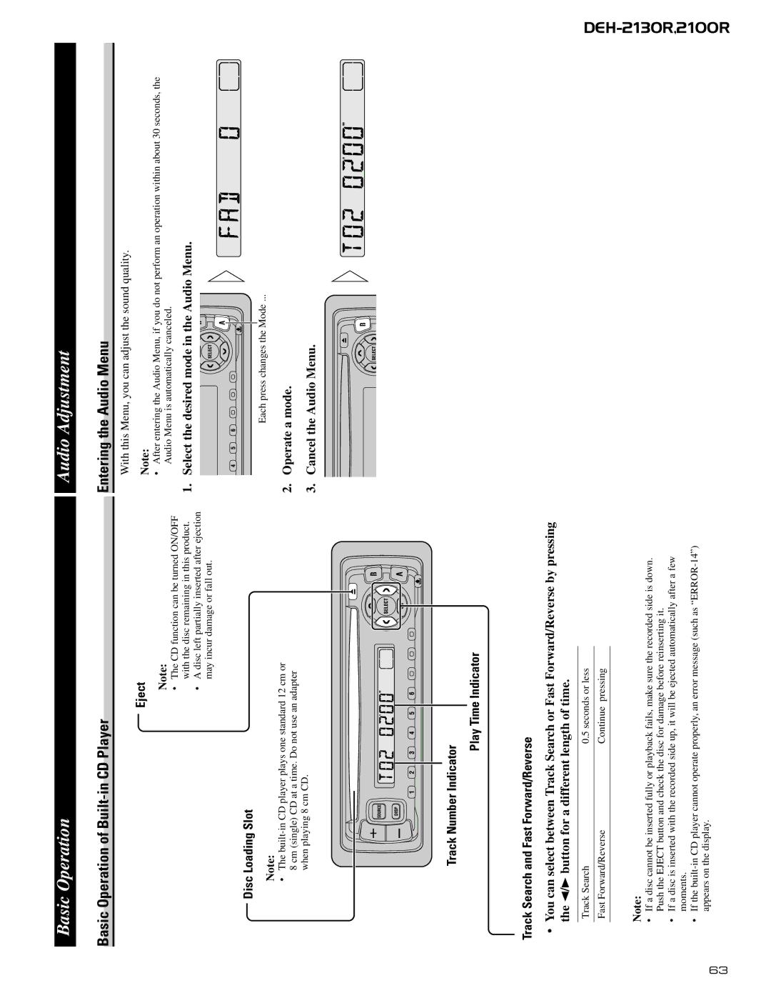 Pioneer CX-958 service manual Eject, Disc Loading Slot 