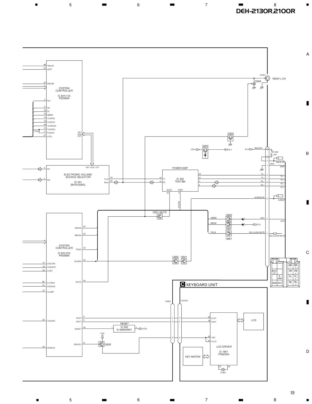 Pioneer CX-958 service manual Keyboard Unit 