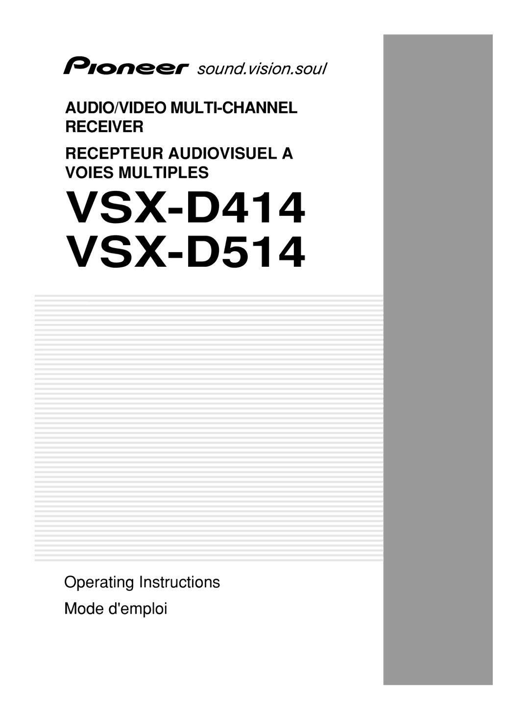 Pioneer manual VSX-D414VSX-D514 