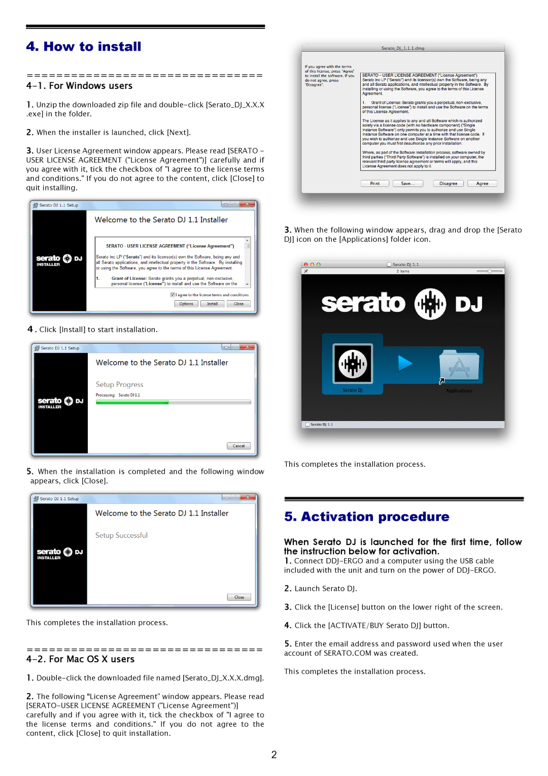 Pioneer DJ Controller, DDJ-ERGO setup guide How to install, Activation procedure 