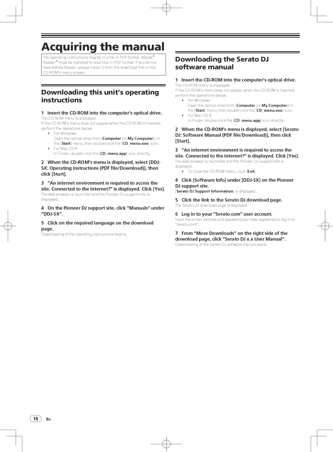 Pioneer DDJ-SX quick start Acquiring the manual, Downloading this unit’s operating instructions 