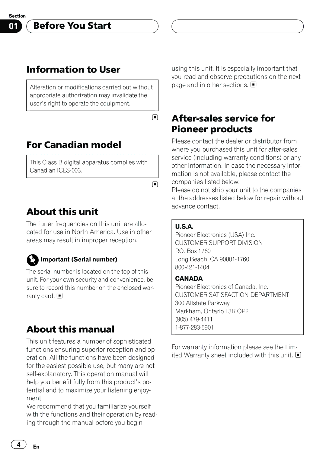 Pioneer DEH-15 operation manual 