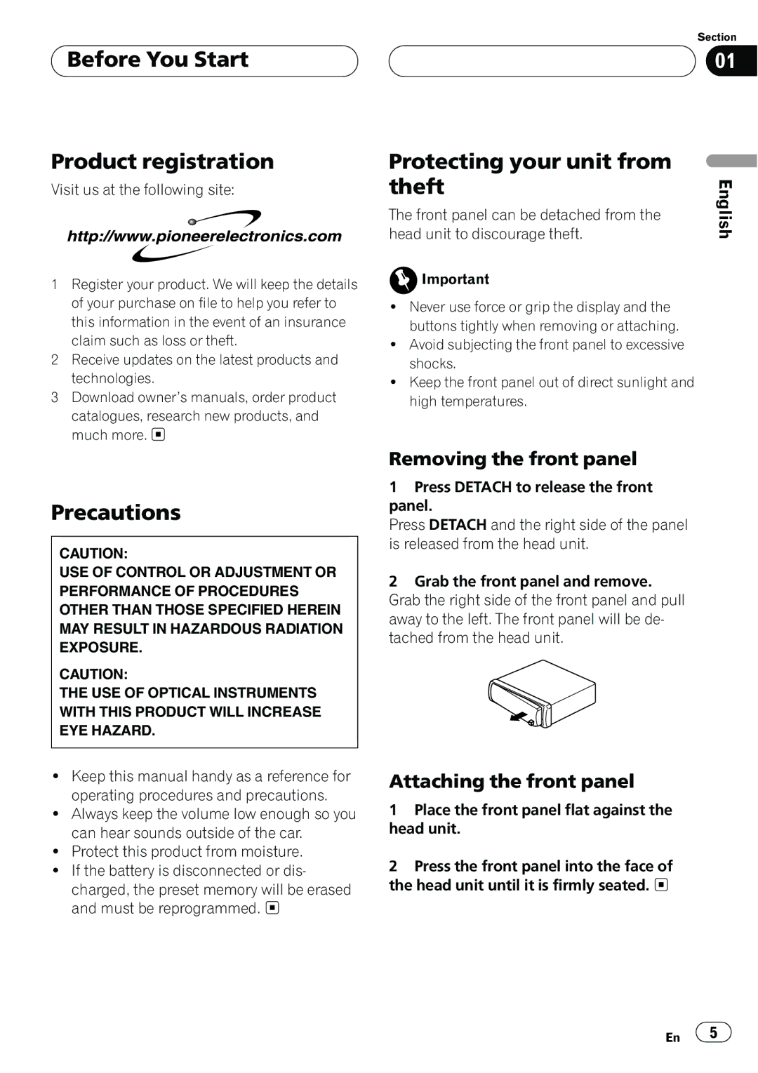 Pioneer DEH-15 operation manual 