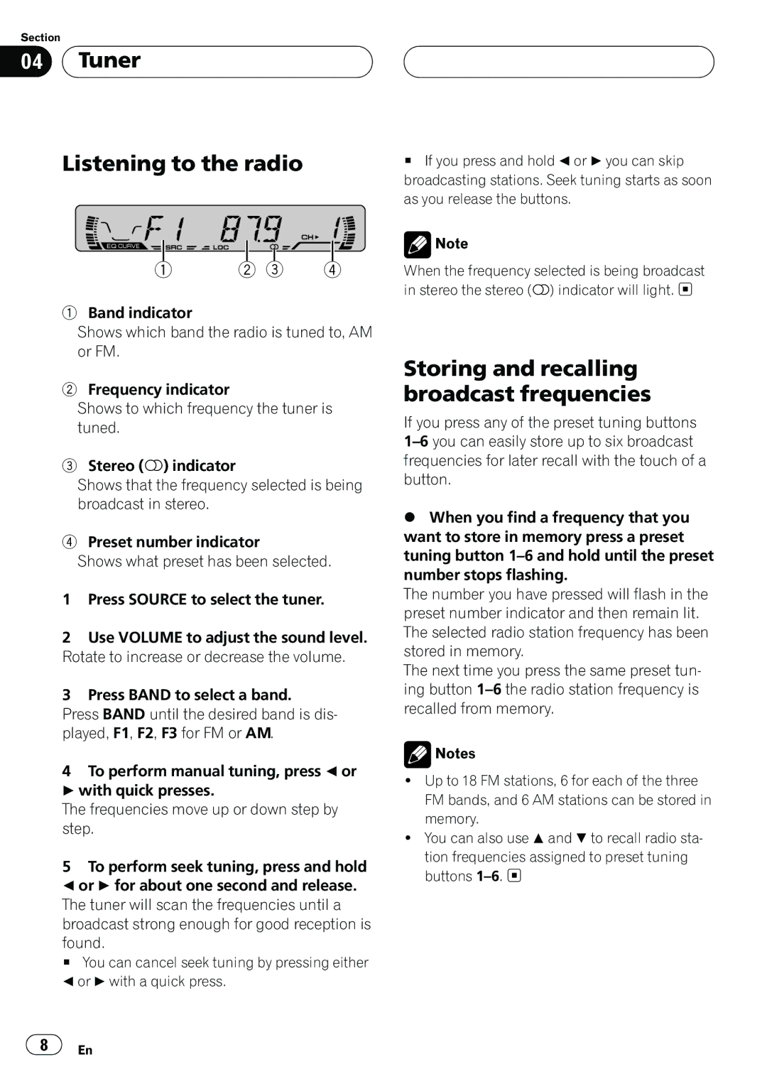 Pioneer DEH-15 operation manual 