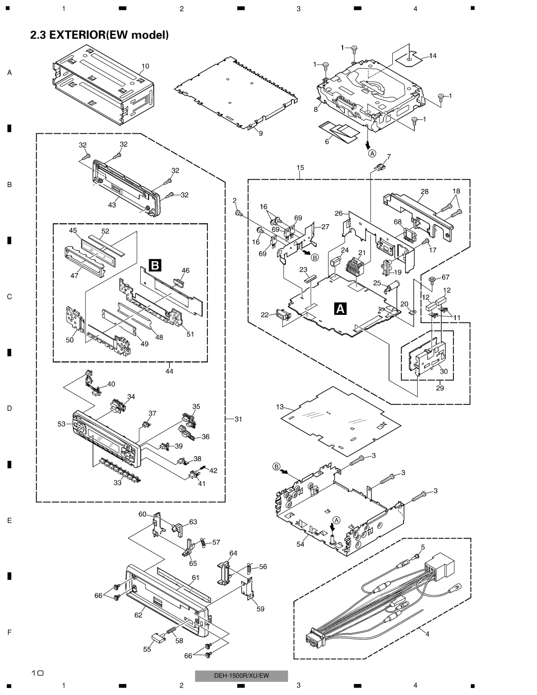 Pioneer DEH-1510XU/EE, DEH-1500RXU/EW, DEH-1530RXU/EW service manual Exteriorew model 