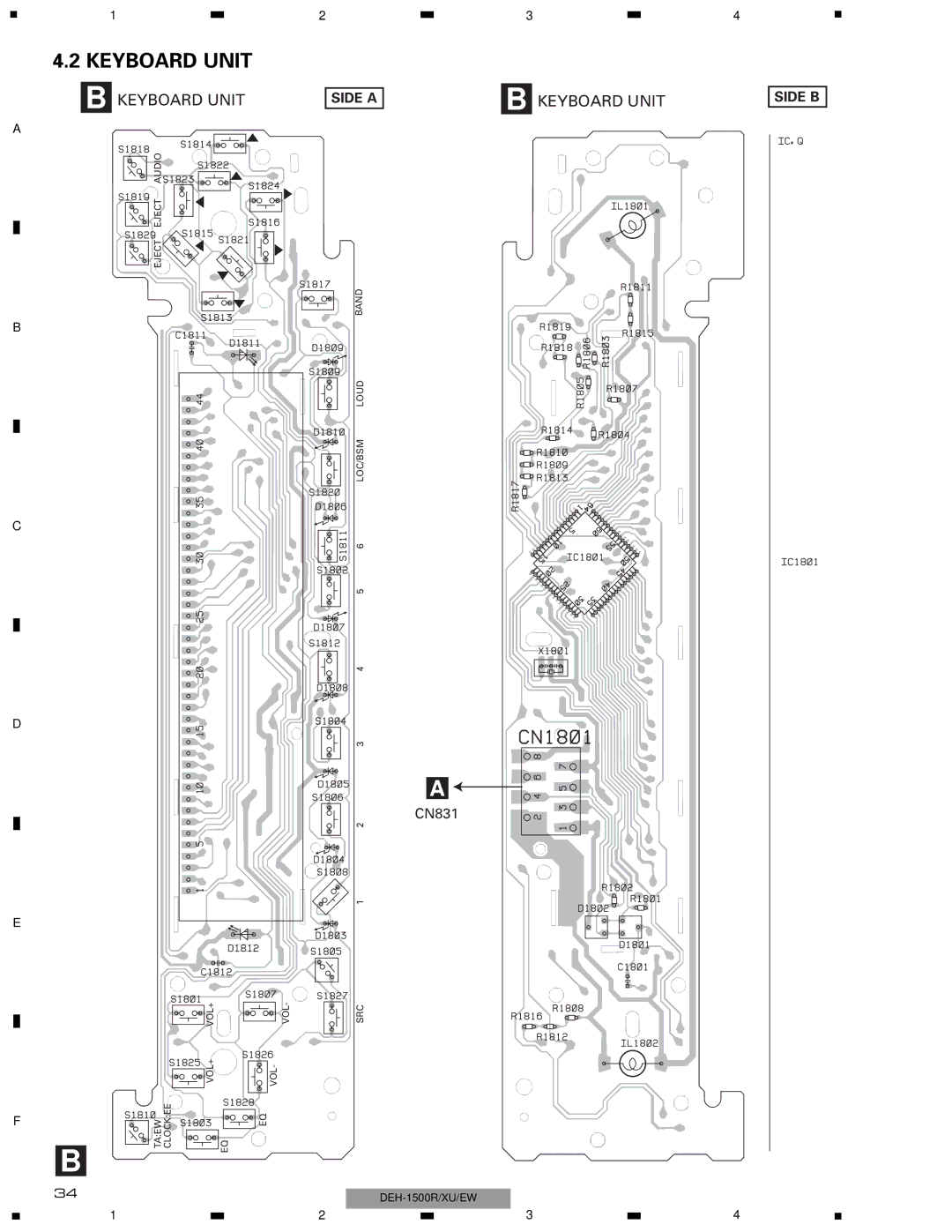 Pioneer DEH-1510XU/EE, DEH-1500RXU/EW, DEH-1530RXU/EW service manual Keyboard Unit 