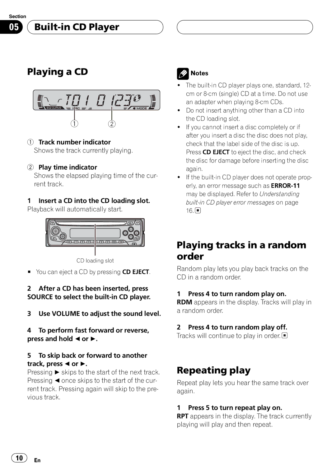 Pioneer DEH-1600 operation manual 