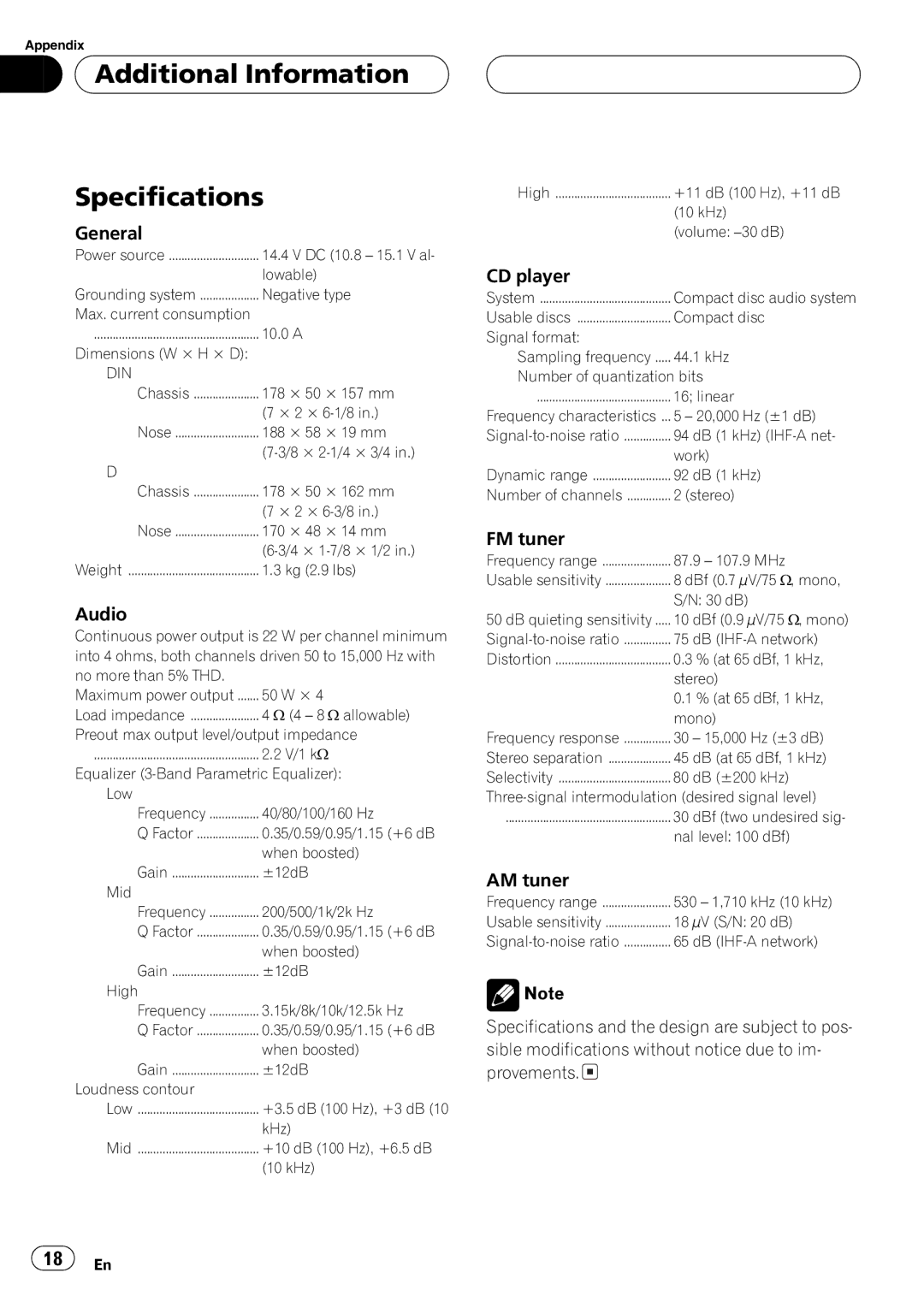 Pioneer DEH-1600 operation manual 