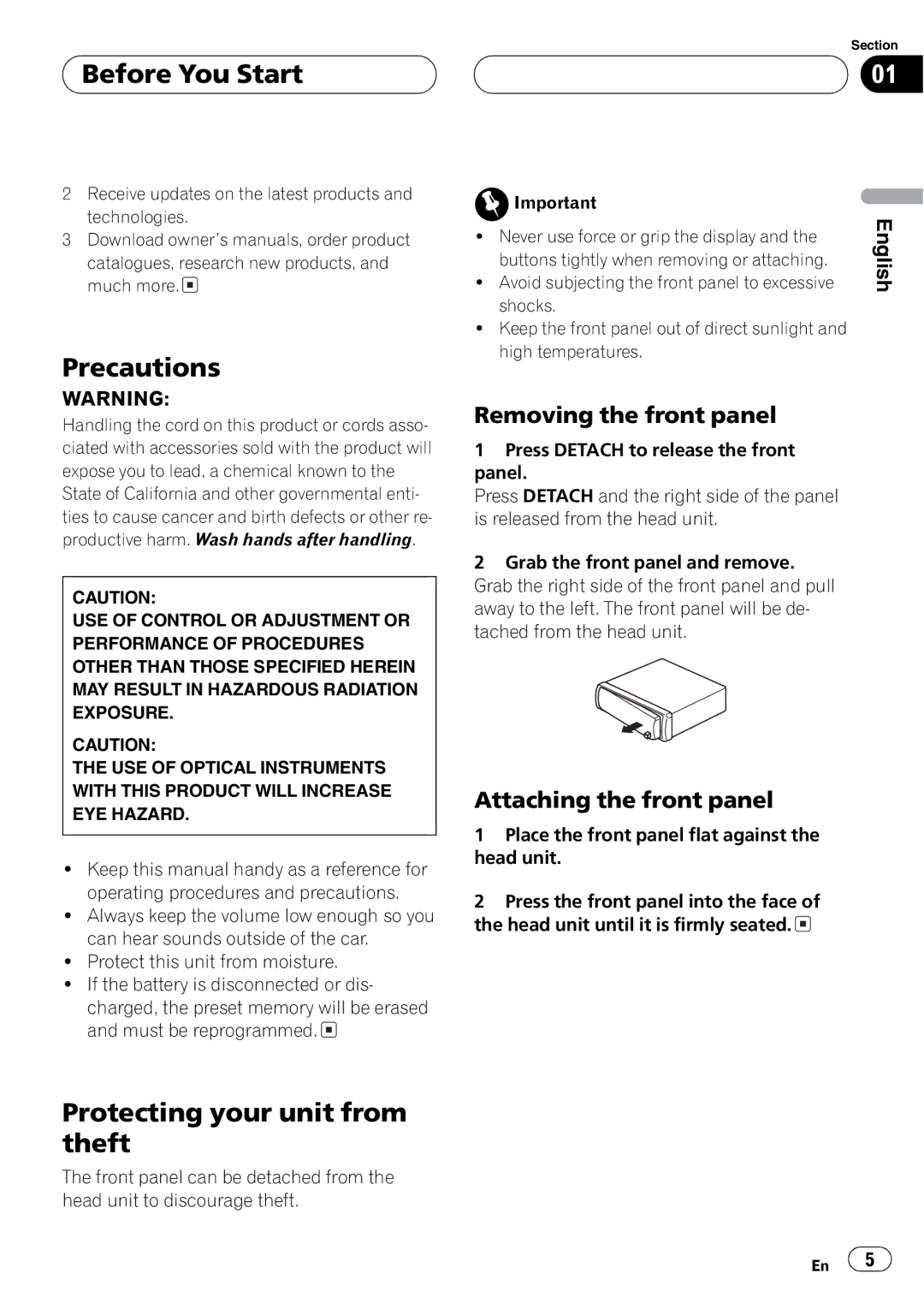 Pioneer DEH-1600 operation manual 