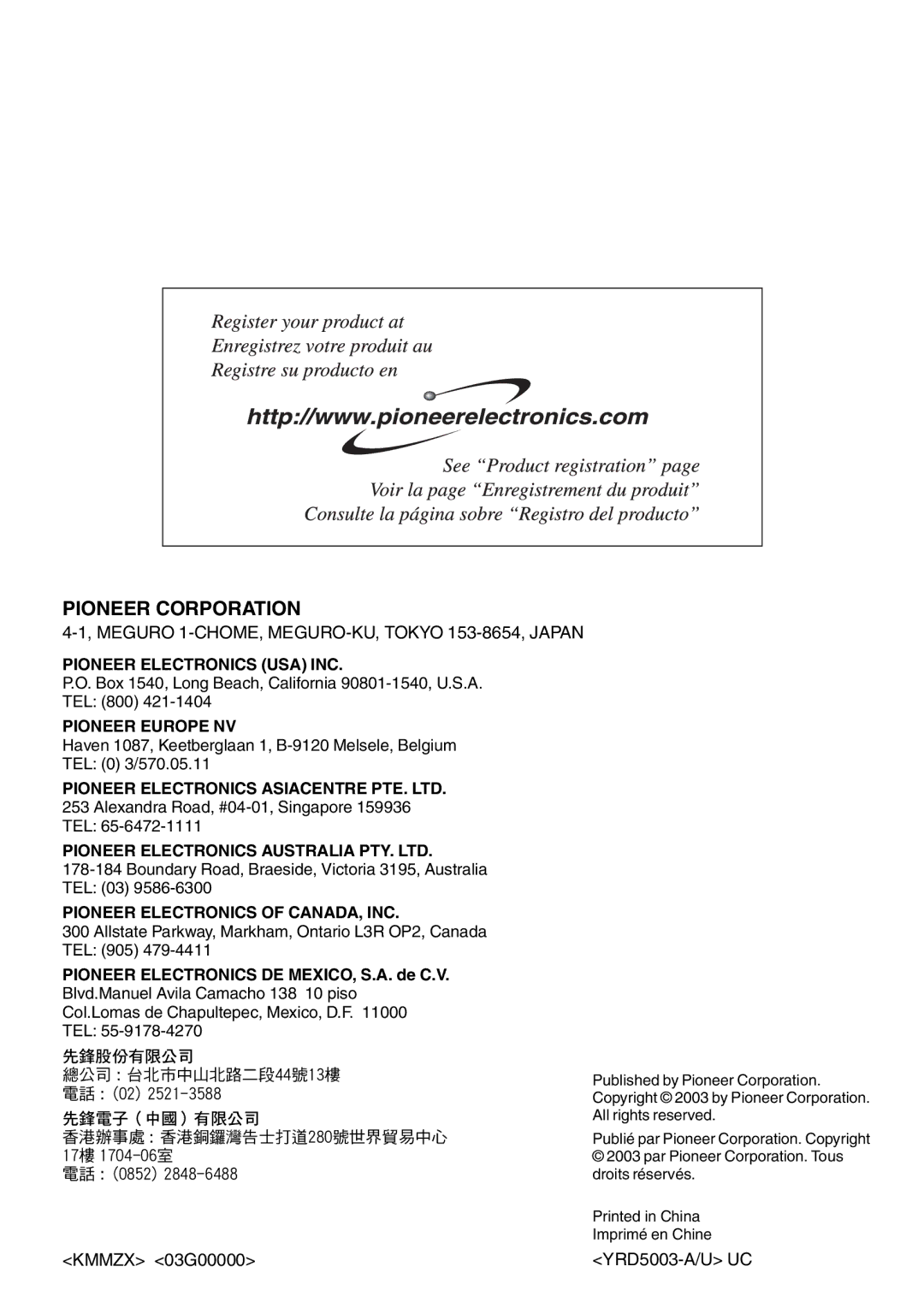 Pioneer DEH-1600 operation manual =50 5B 5!# 