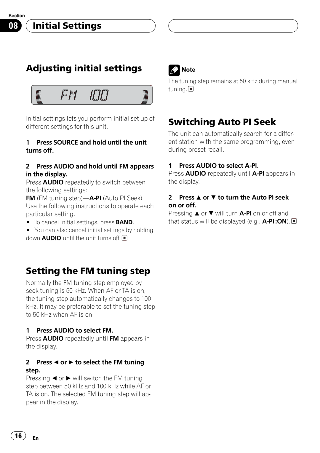 Pioneer DEH-1630R operation manual 