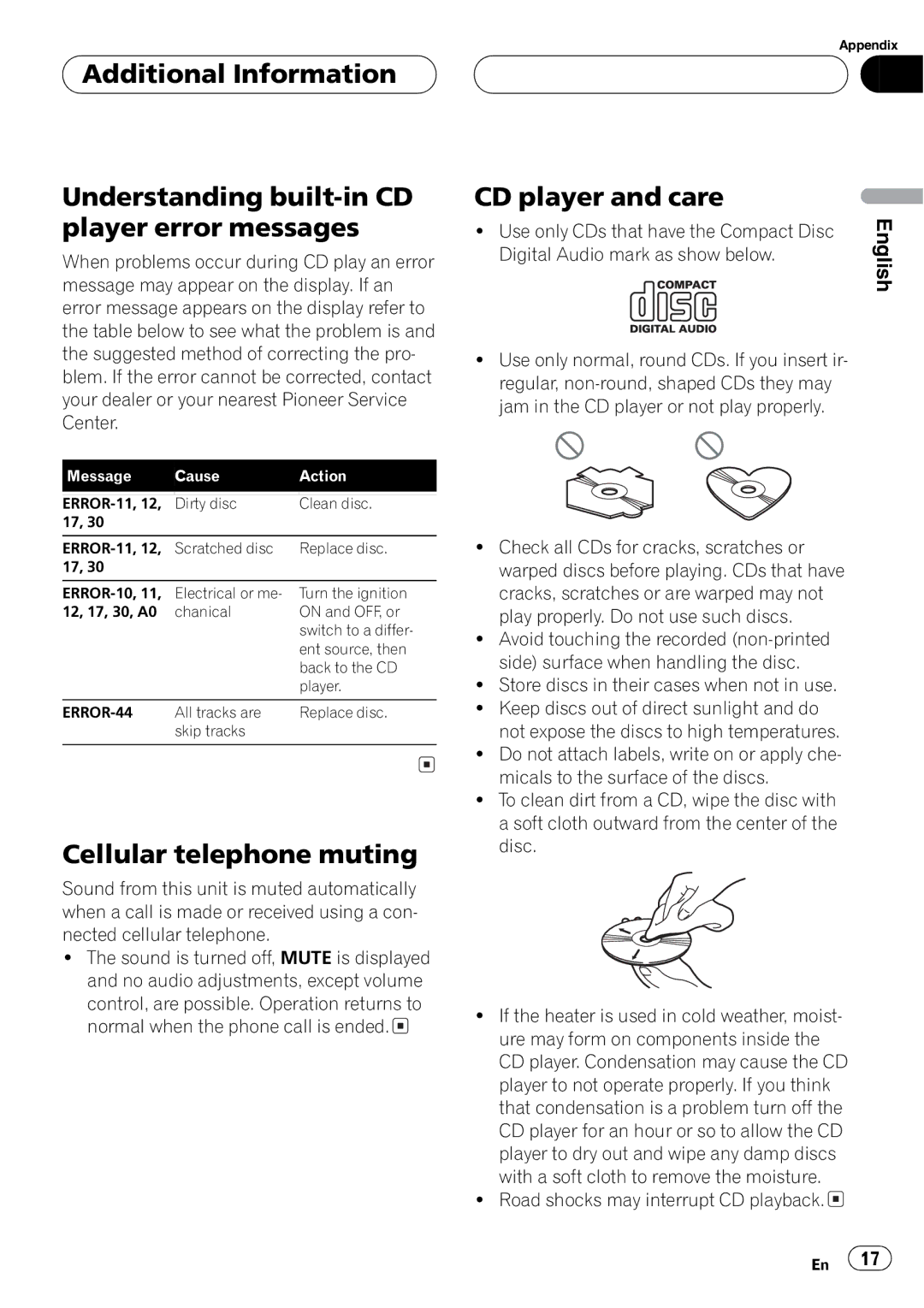 Pioneer DEH-1630R operation manual 