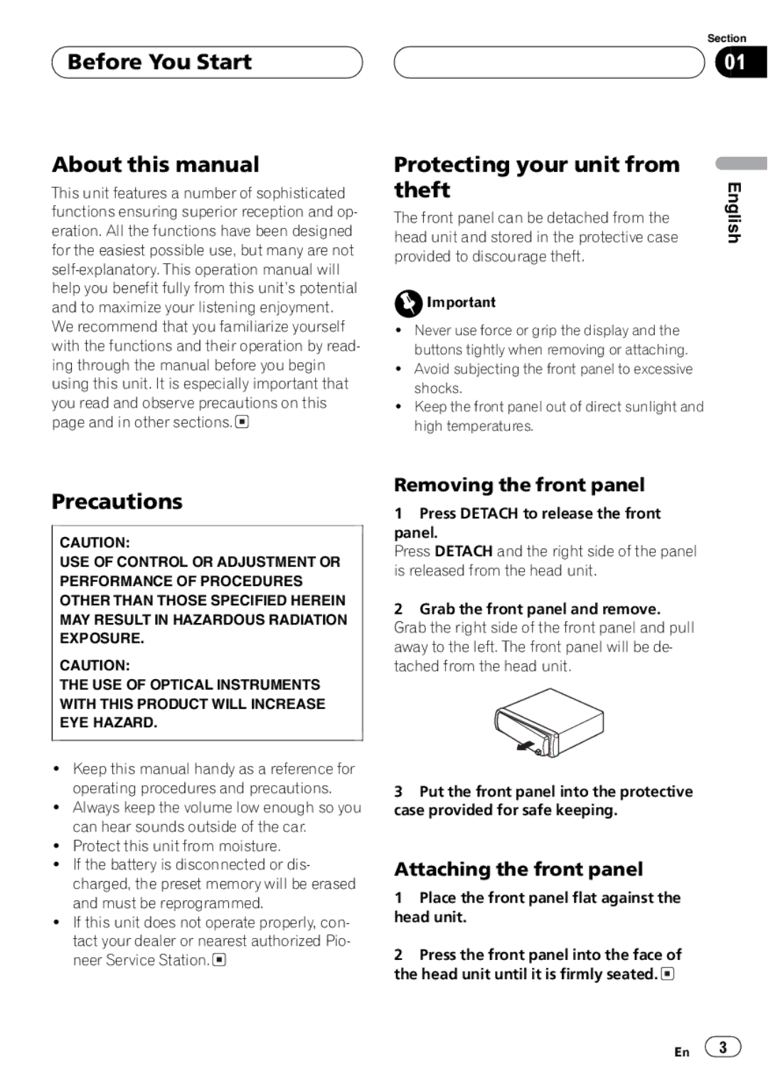 Pioneer DEH-1650 operation manual 