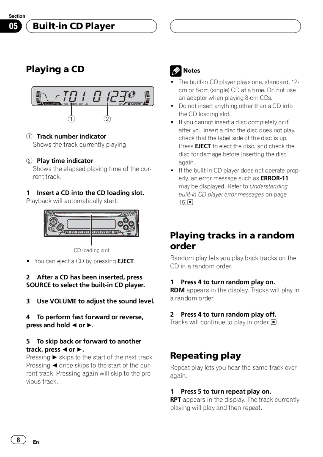 Pioneer DEH-1650 operation manual 