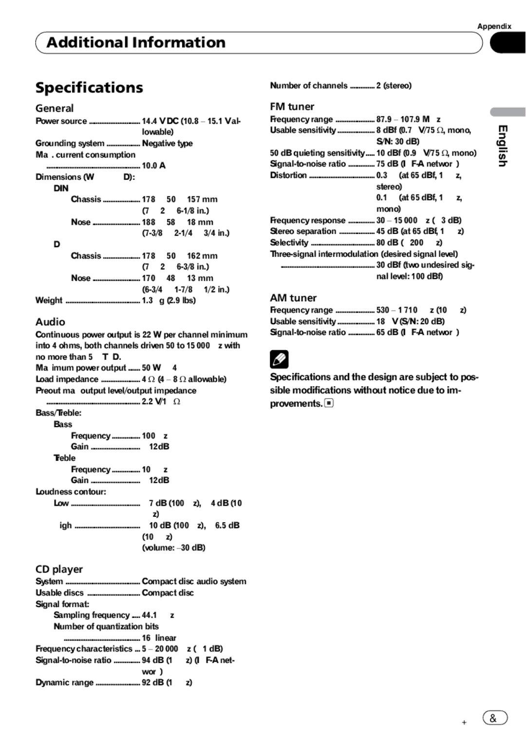 Pioneer DEH-17 operation manual 