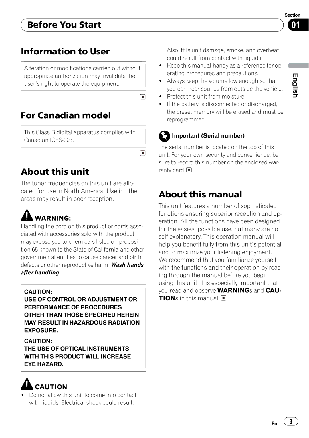 Pioneer DEH-17 operation manual 