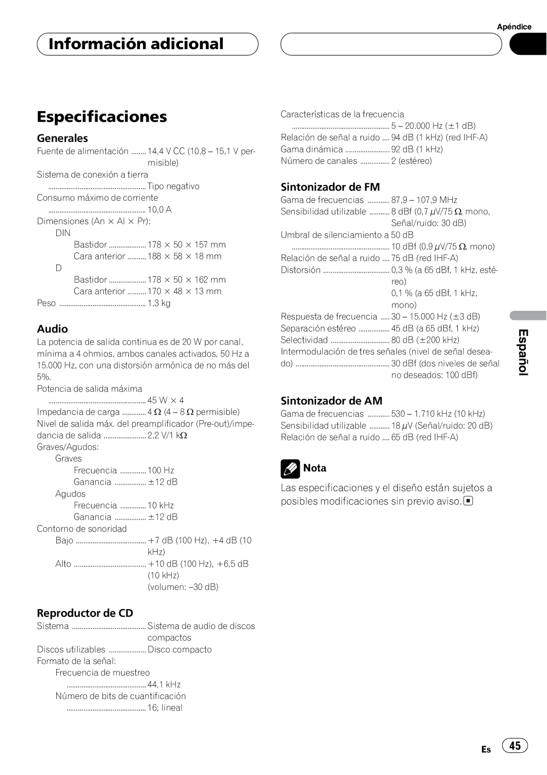 Pioneer DEH-1700 operation manual + + 