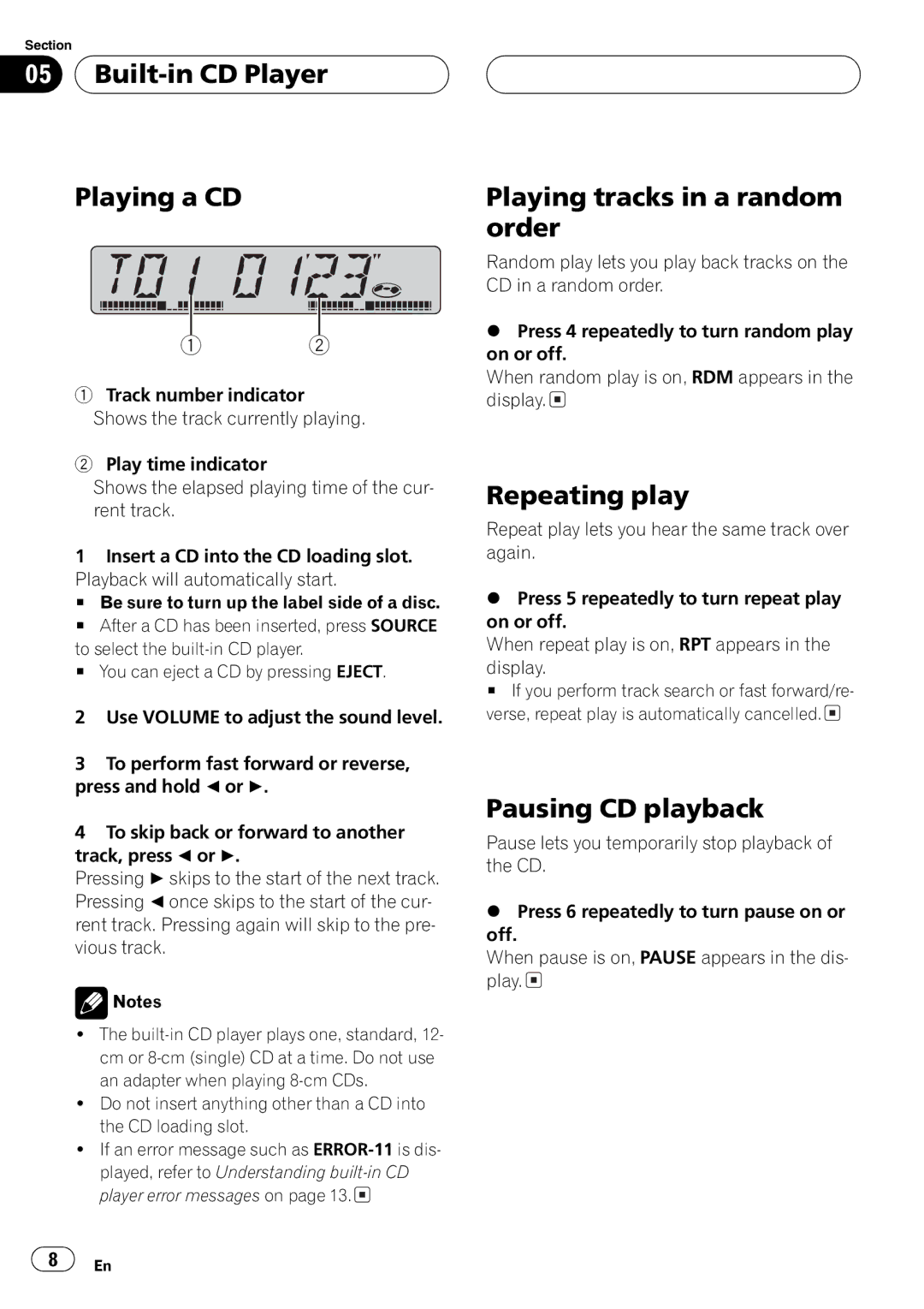 Pioneer DEH-1750 operation manual 