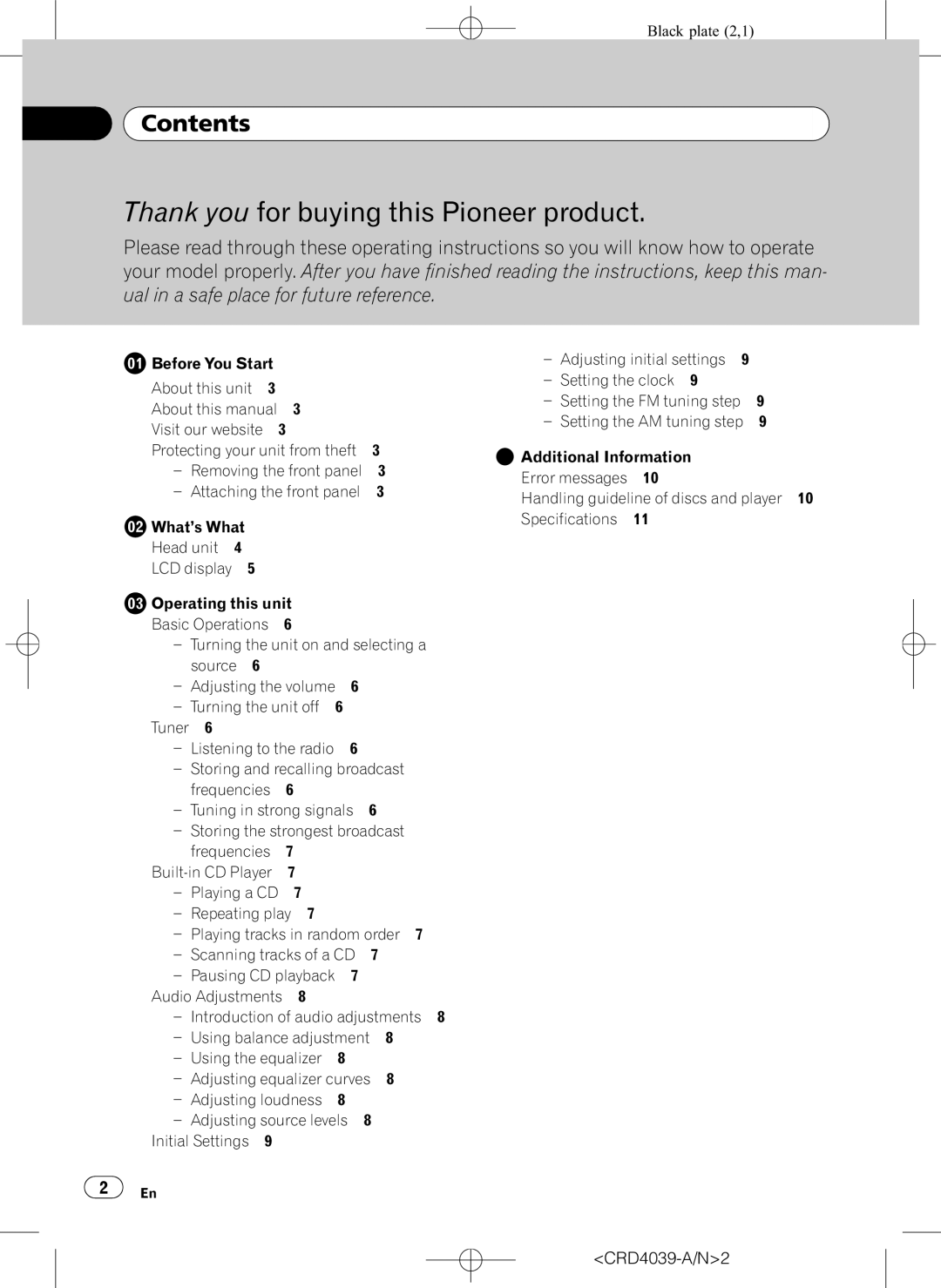 Pioneer DEH-1850 operation manual 