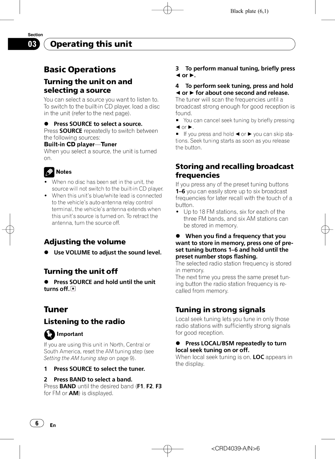 Pioneer DEH-1850 operation manual 