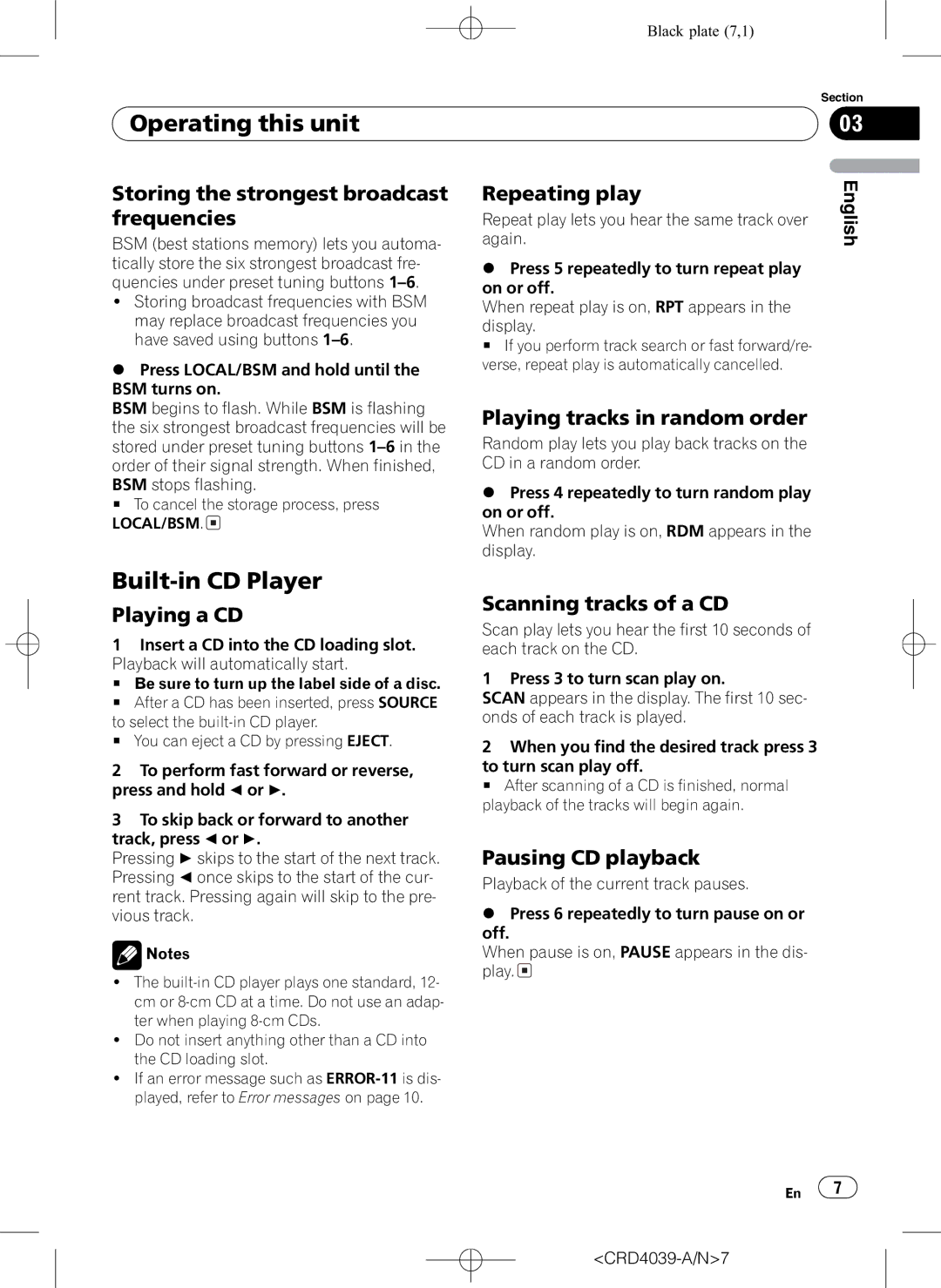 Pioneer DEH-1850 operation manual 