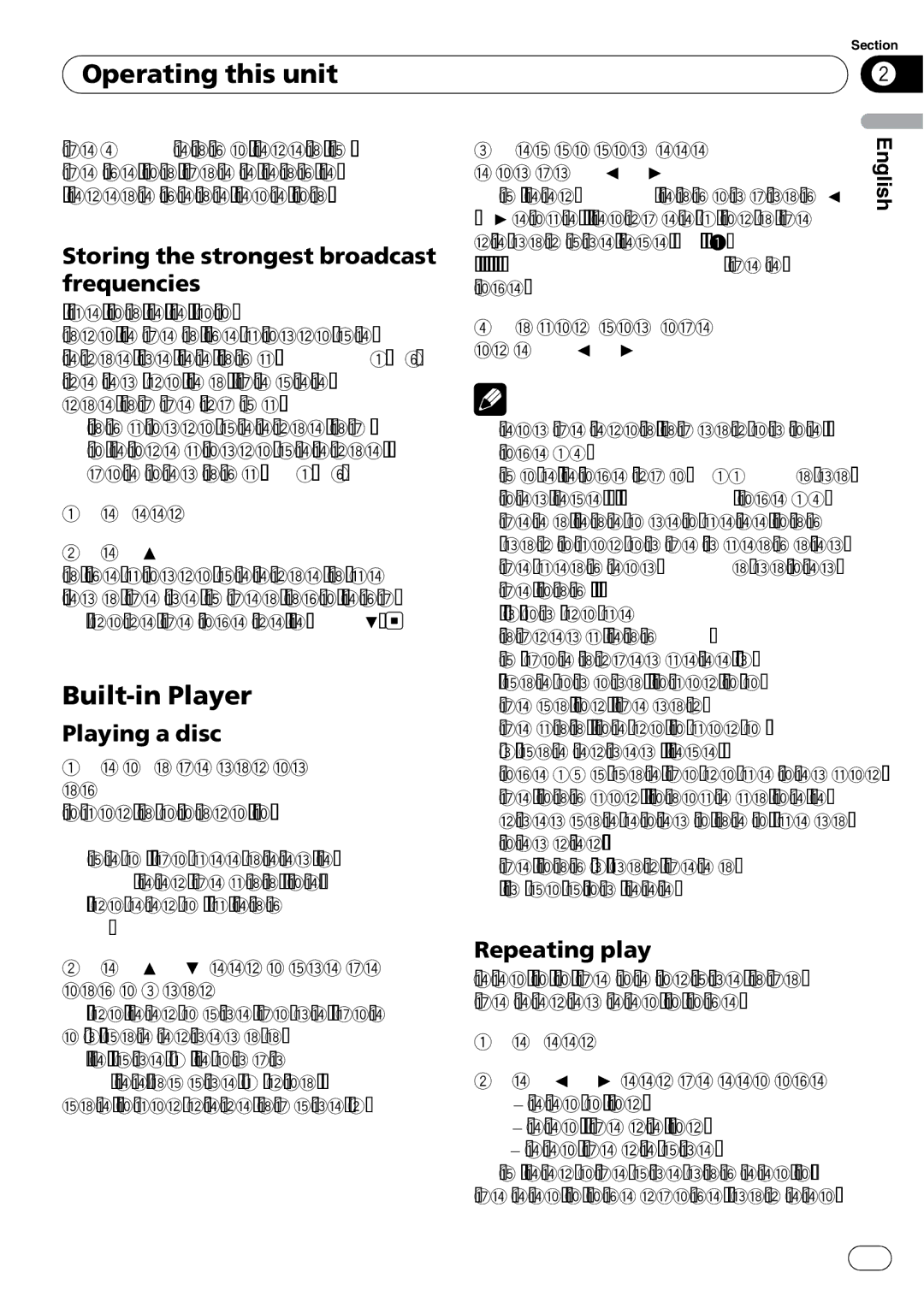 Pioneer DEH-1900MP Built-in Player, Storing the strongest broadcast frequencies, Playing a disc, Repeating play, Eject 