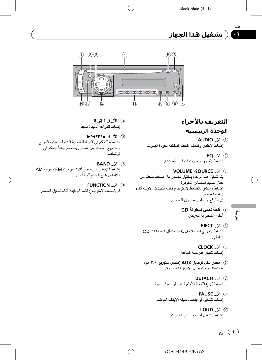 Pioneer DEH-1950 operation manual ﺯﺎﻬﺠﻟﺍ ﺍﺬﻫ ﻞﻴﻐﺸﺗ 