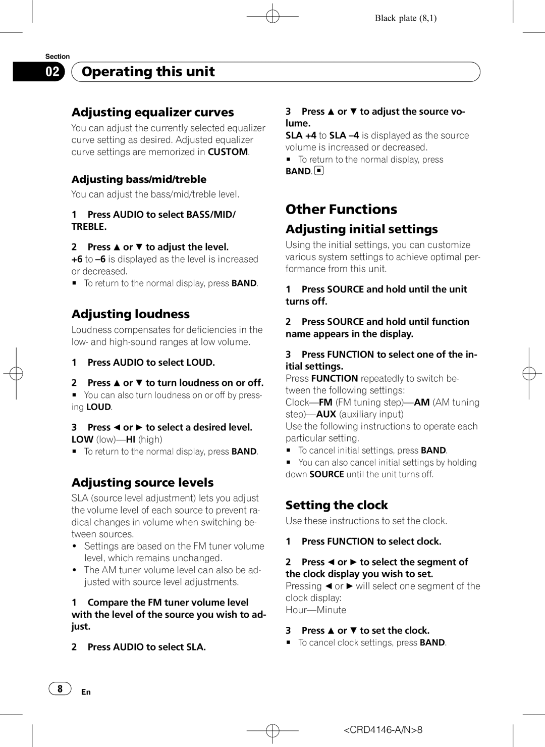 Pioneer DEH-1950 operation manual Other Functions 