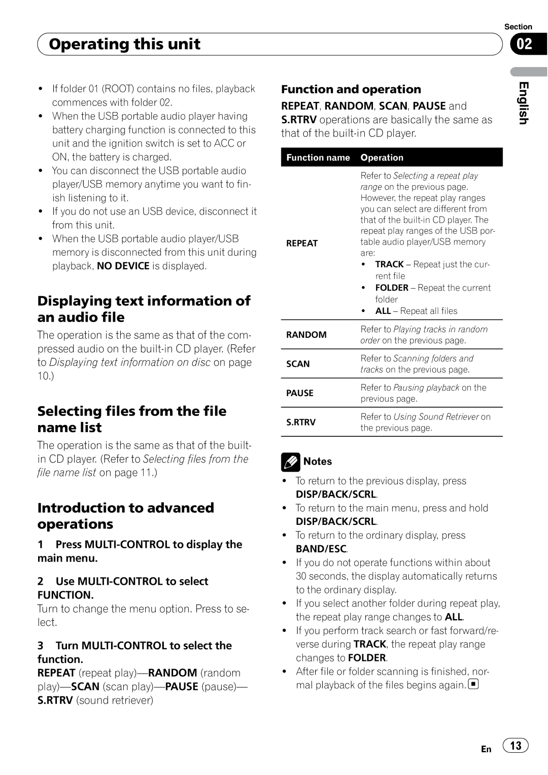 Pioneer DEH-2150UBG owner manual Displaying text information of an audio file, To Displaying text information on disc on 